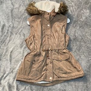 Brown Boho Fur Parka size M/L never worn